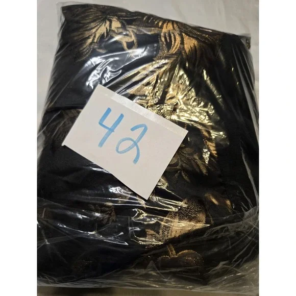 White House Black Market Metallic Jacquard Full Midi Skirt Black/Gold size 6 NWT - Picture 9 of 9